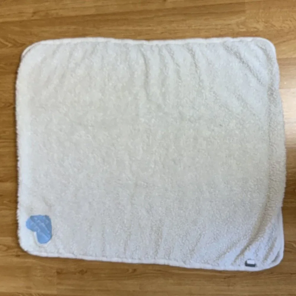 Hallmark Sweet Baby Boy Snuggled In Love‎ Baby Blanket Blue White Chevron Heart